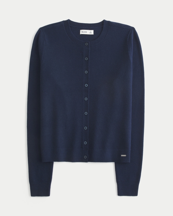 Body-Skimming Cardigan, Navy view 1