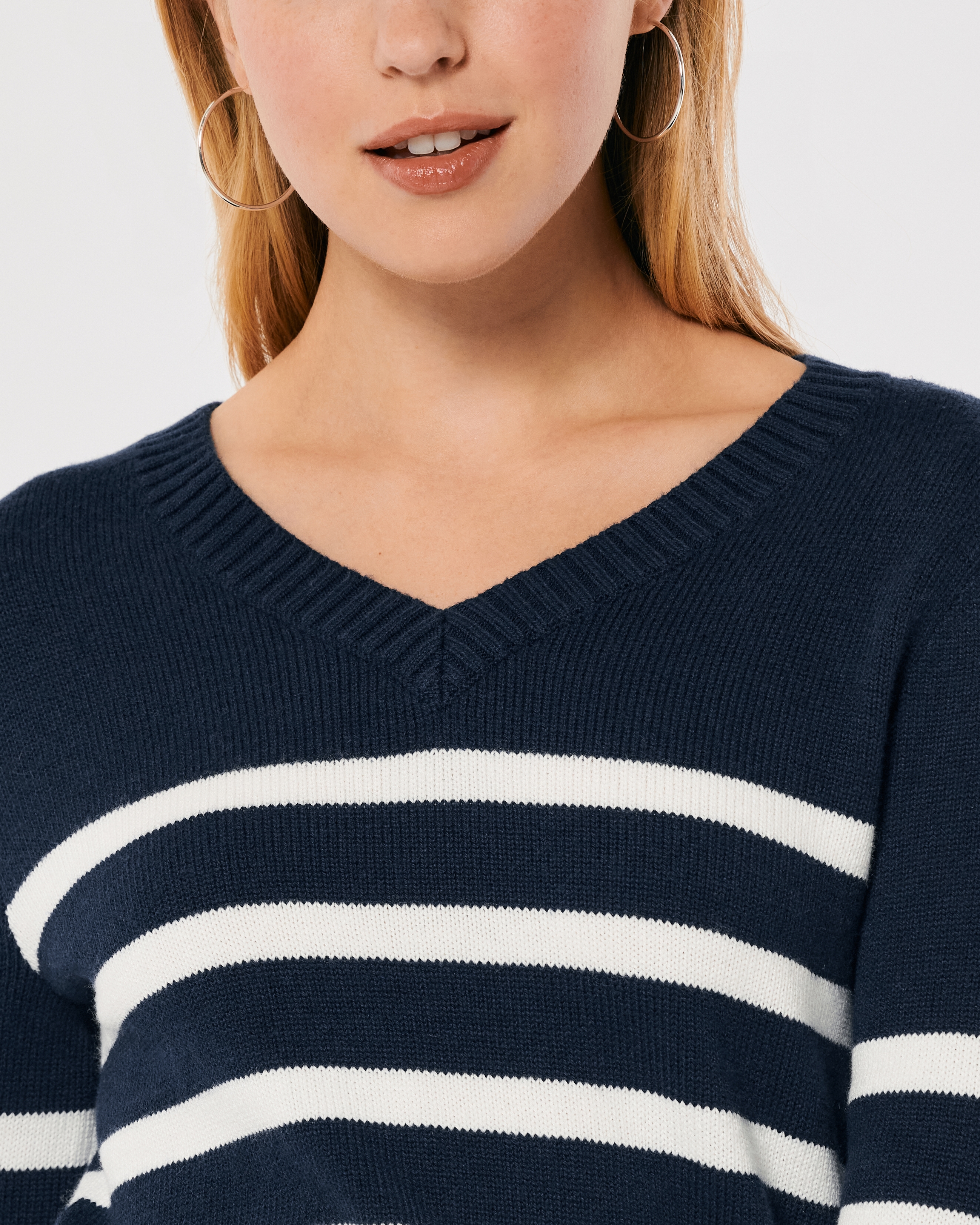 Hollister Co. ICON V NECK - Jumper - white 