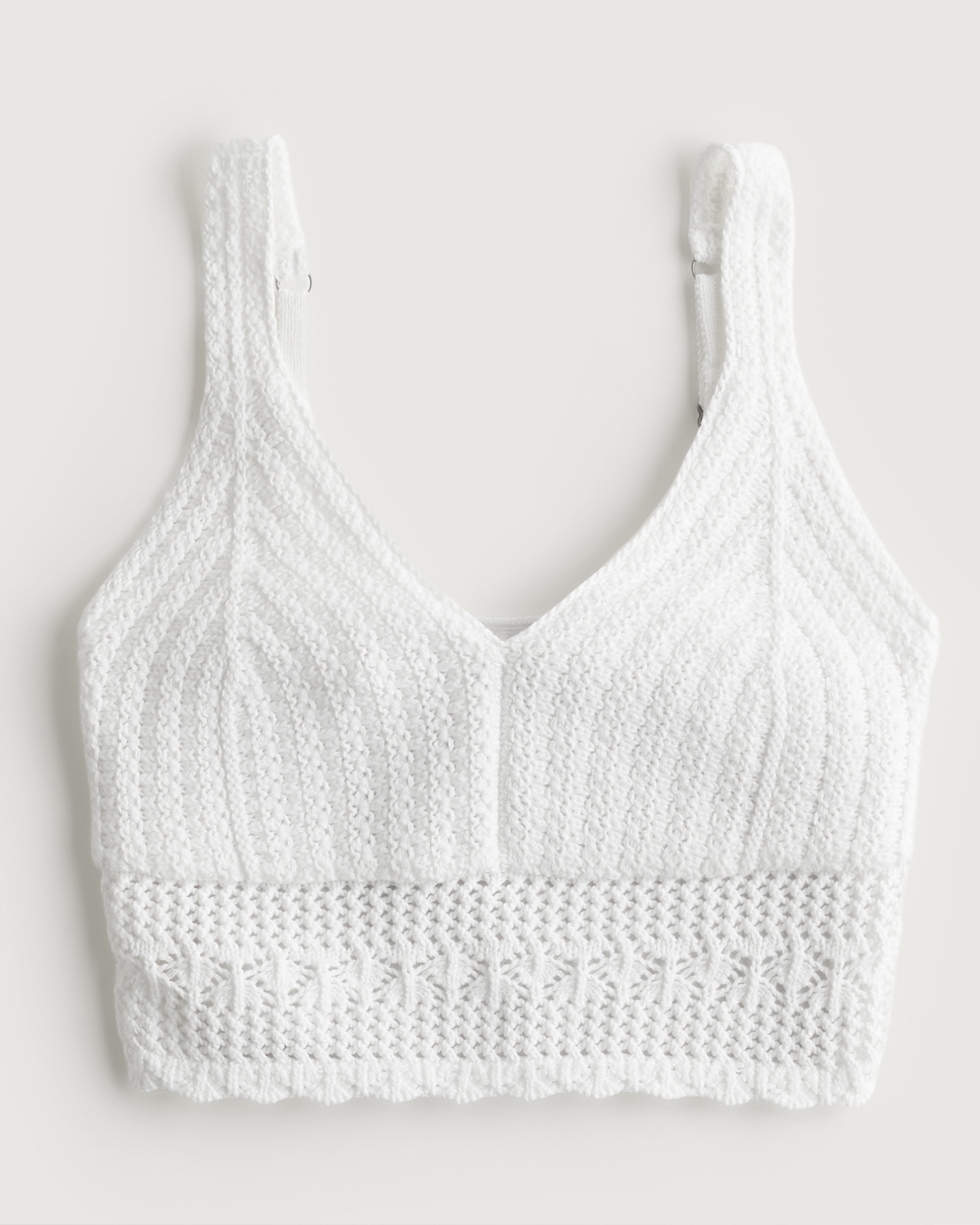 Gilly Hicks Hollister White Crochet Lace Cap-Sleeve Bralette Size