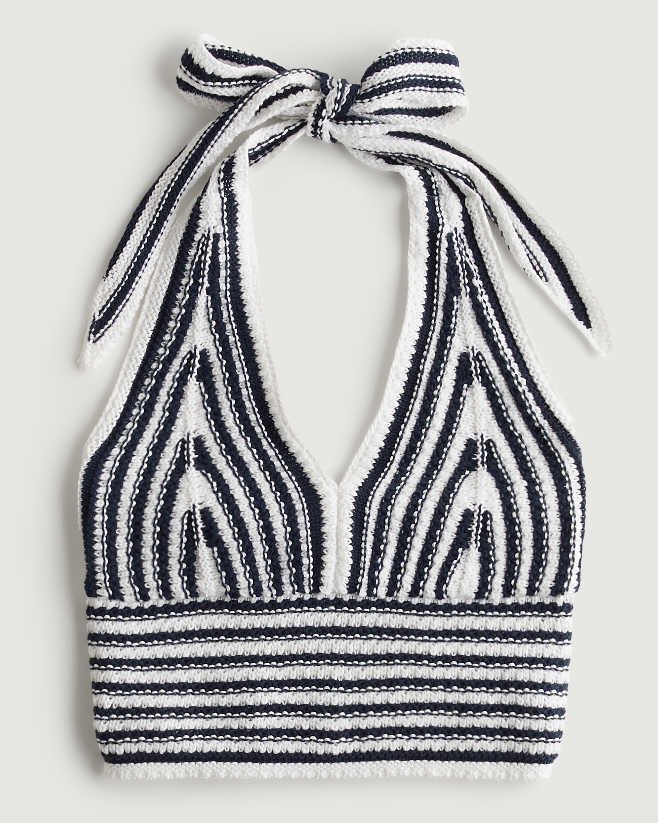 Hollister Pastel Blue Gray Crochet Crop Top Lace Up Back Size Medium NWT