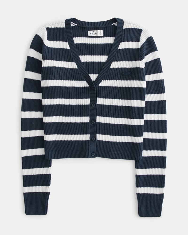 Hollister Striped Icon Cardigan