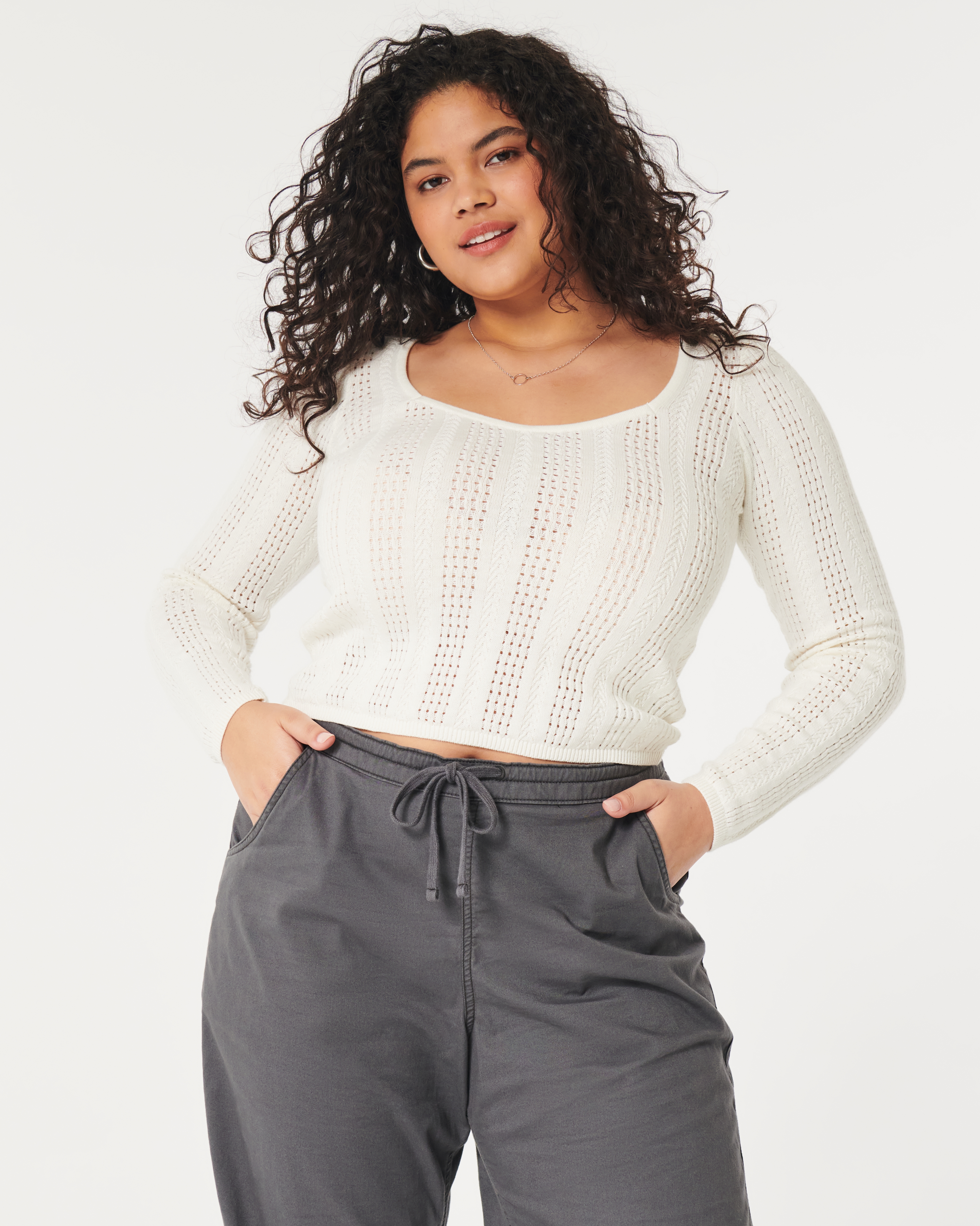 Textured Sweetheart Sweater