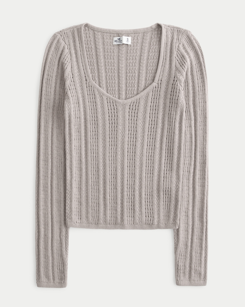 Textured Sweetheart Sweater