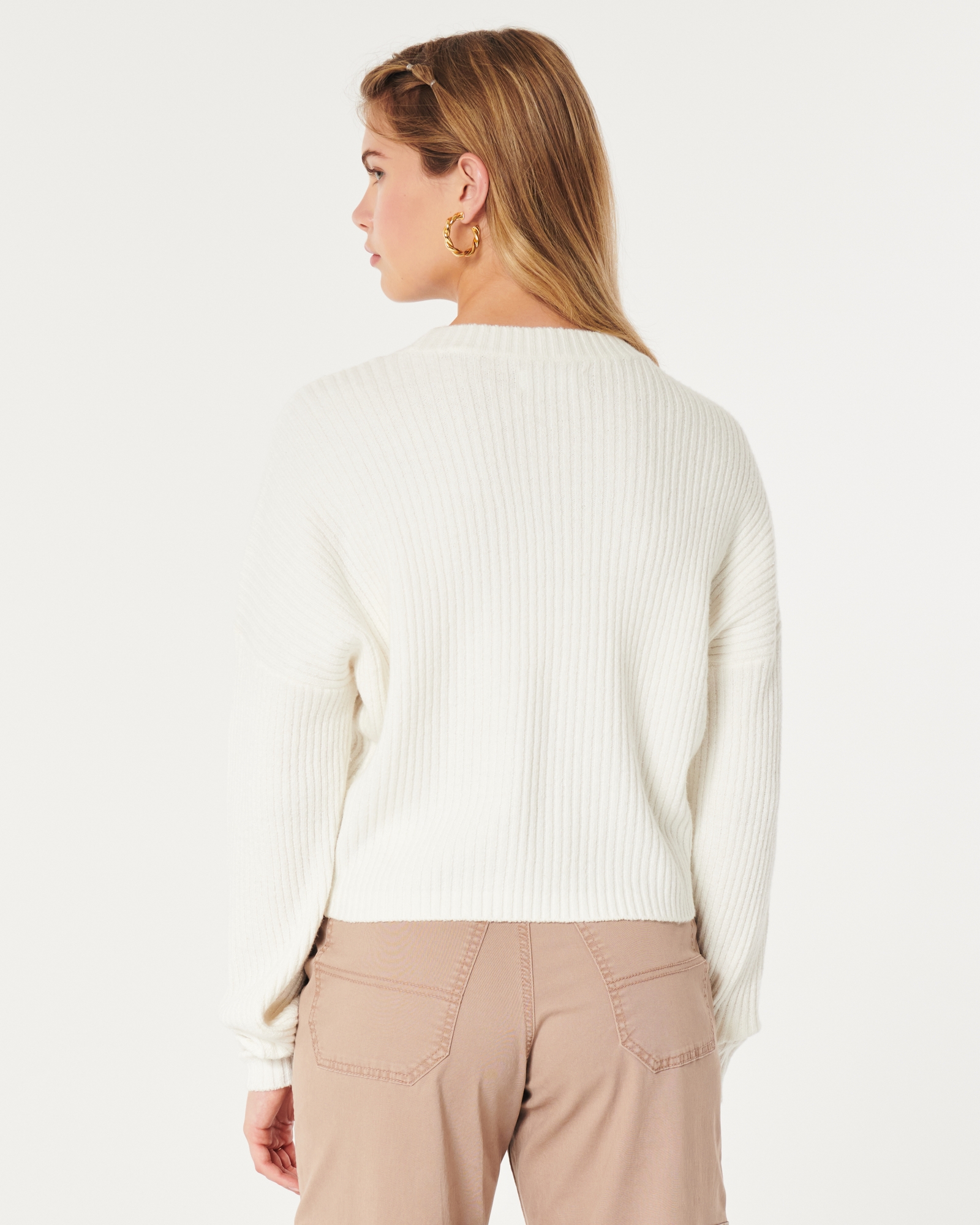 Women's Easy Cozy Ribbed Crew Sweater, Women's Clearance