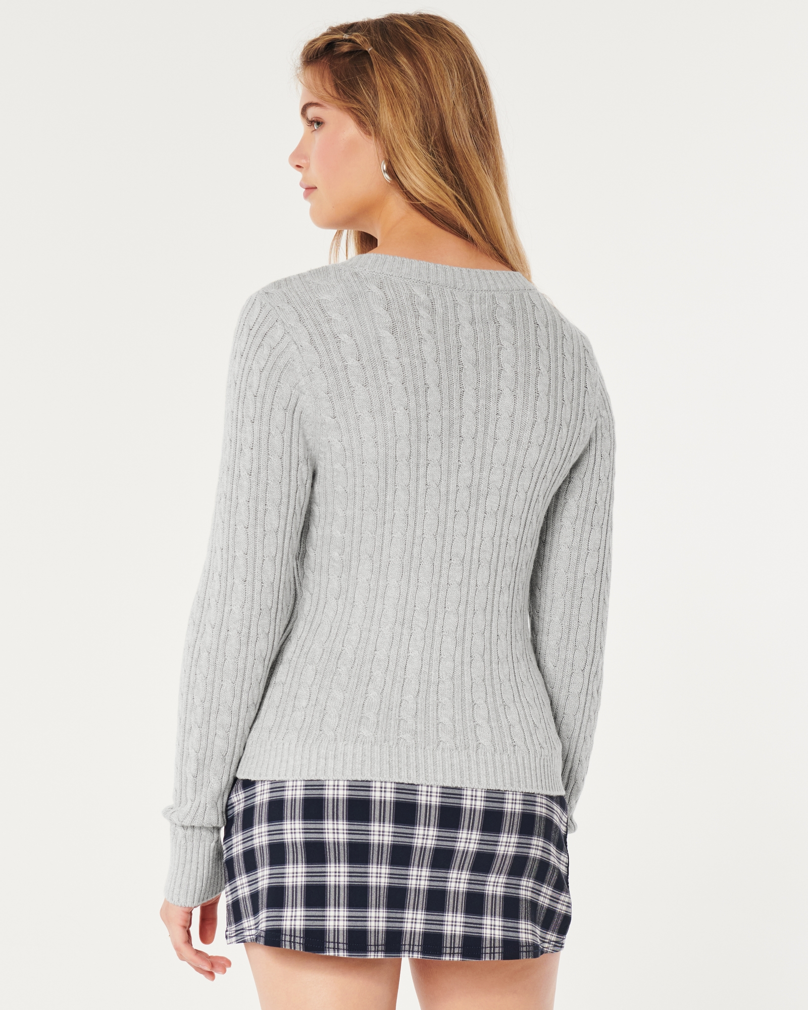 Hollister Womens S Deep V Neck Knitted Sweater White
