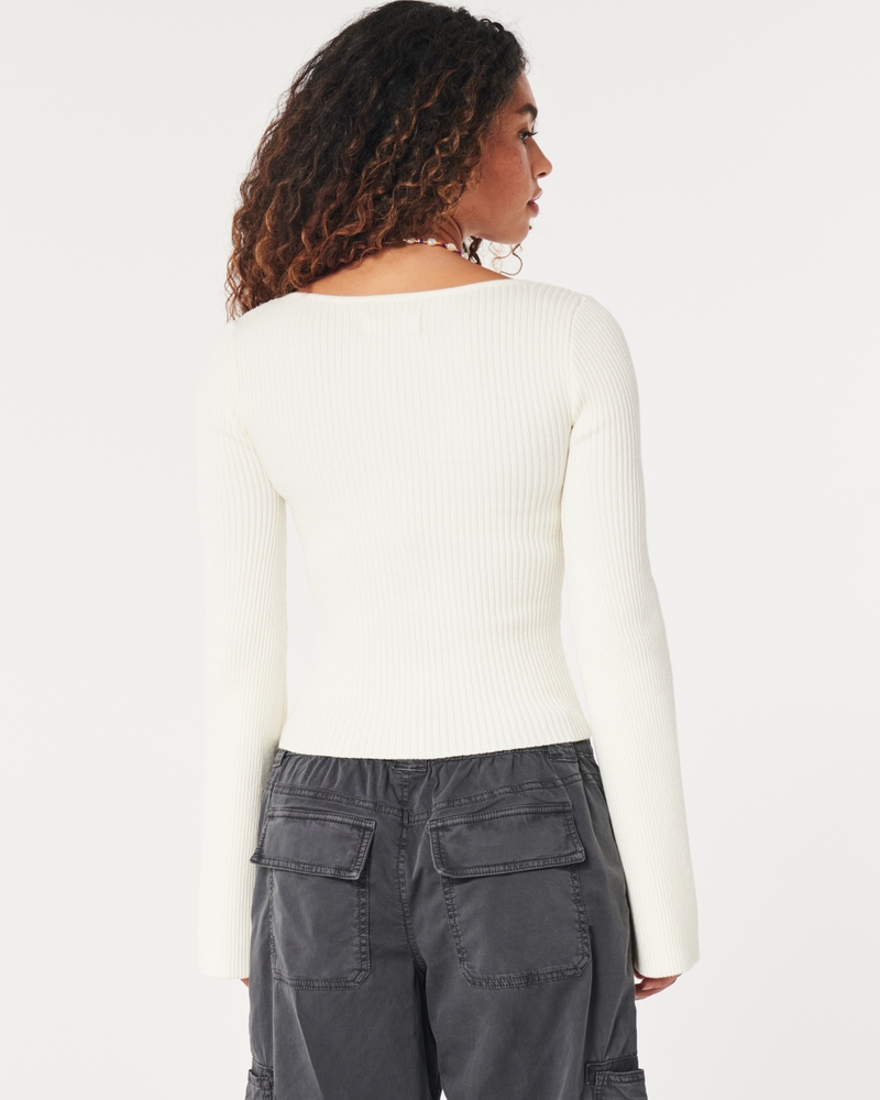 Women's Cozy Square-Neck Sweater, Women's Sale