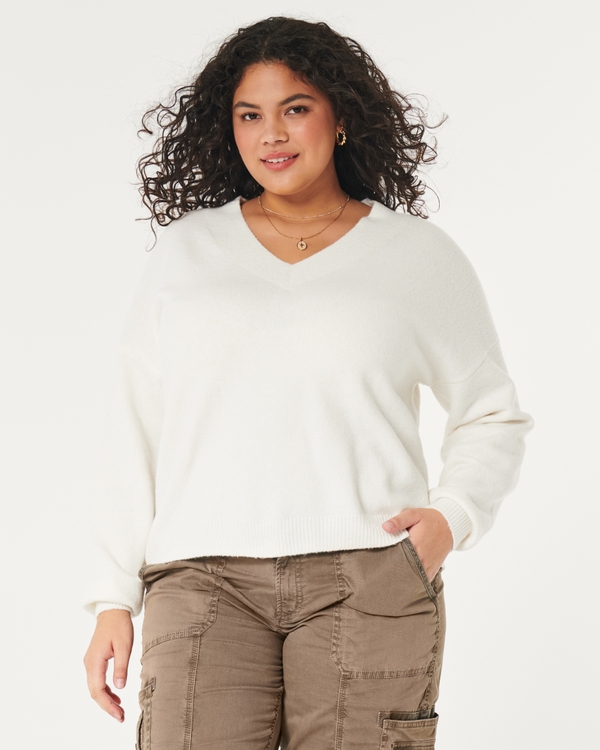 Hollister Co. Textured V-neck Sweaters for Women