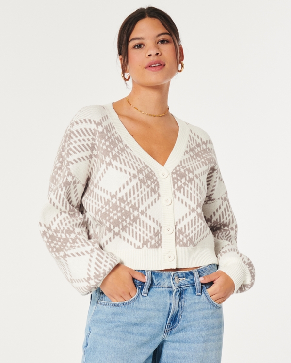 Hollister Sweater Womens White Cable Knit Cardigan, Women's
