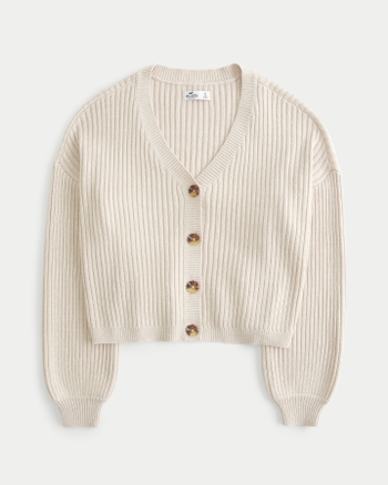 Ribbed cardigan store