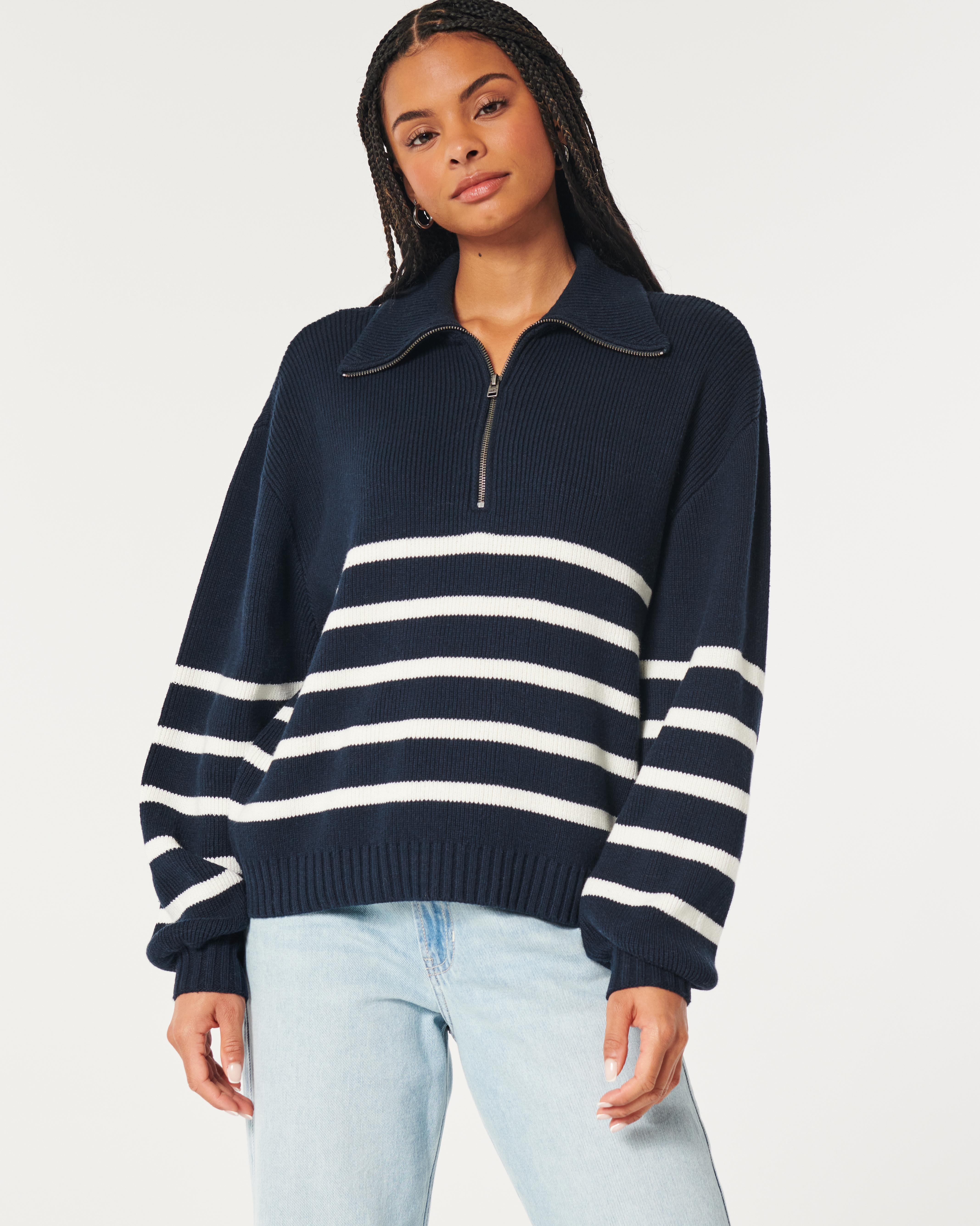 Hollister half zip on sale sweater