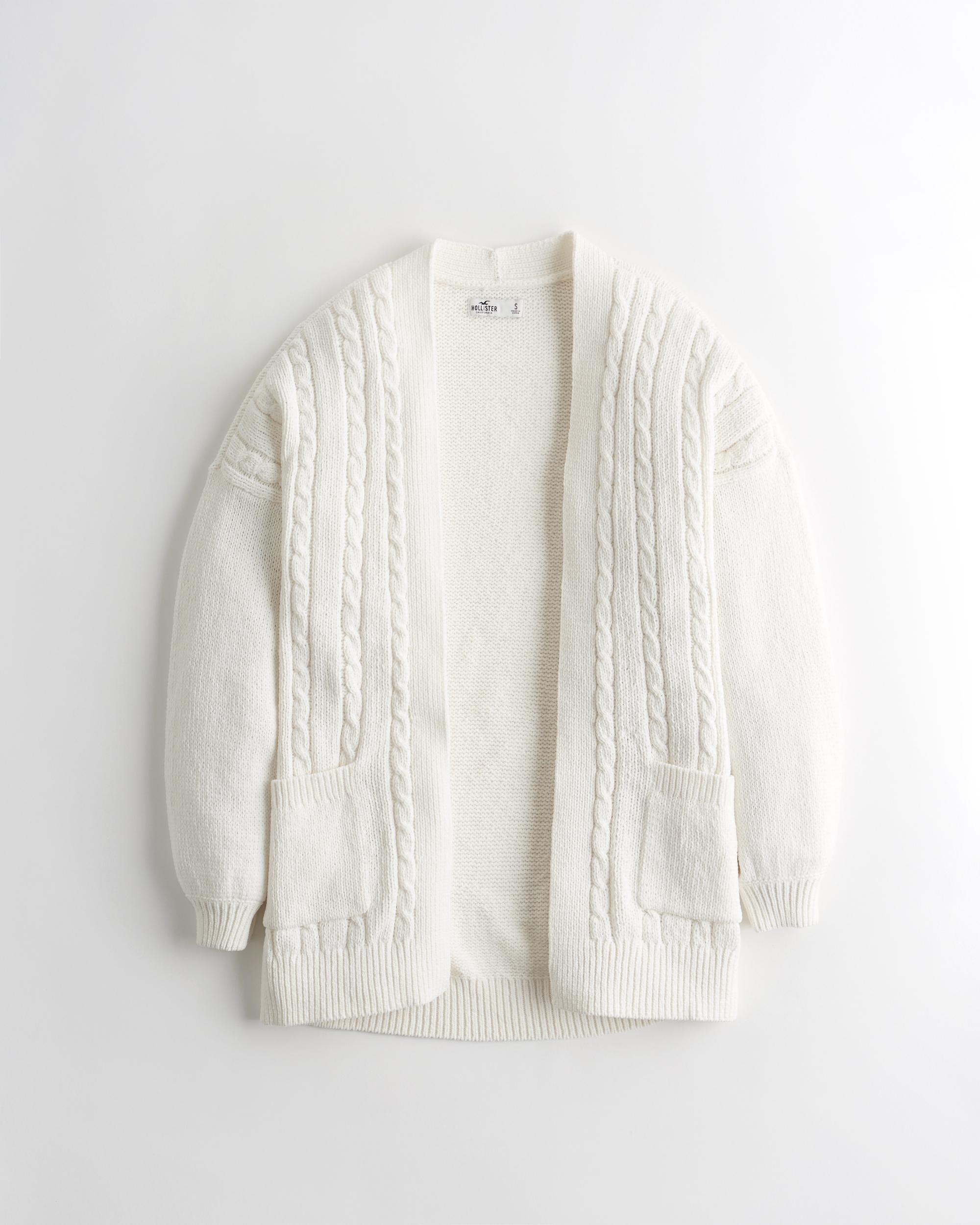 hollister white cardigan