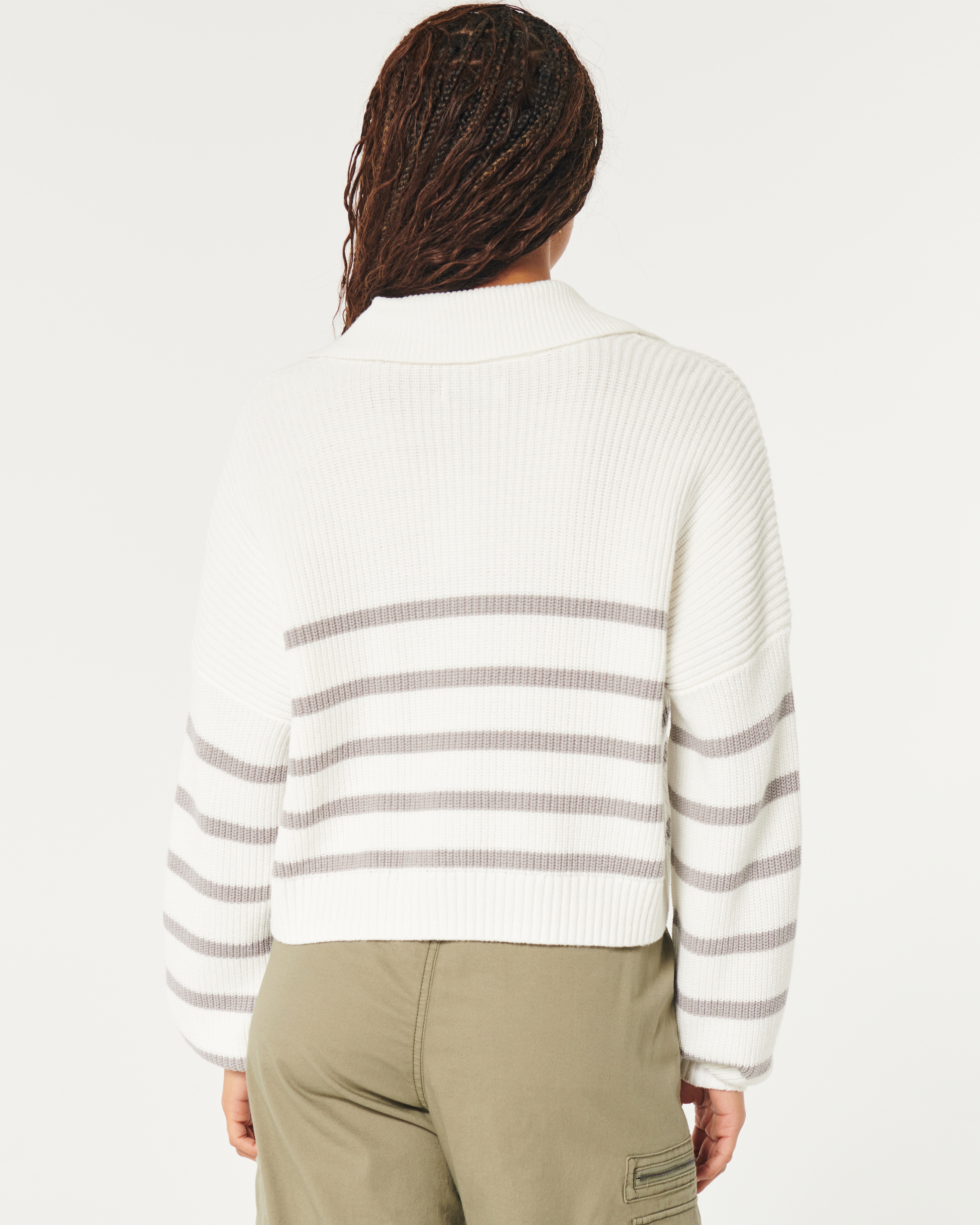 Easy Long-Sleeve Polo Sweater