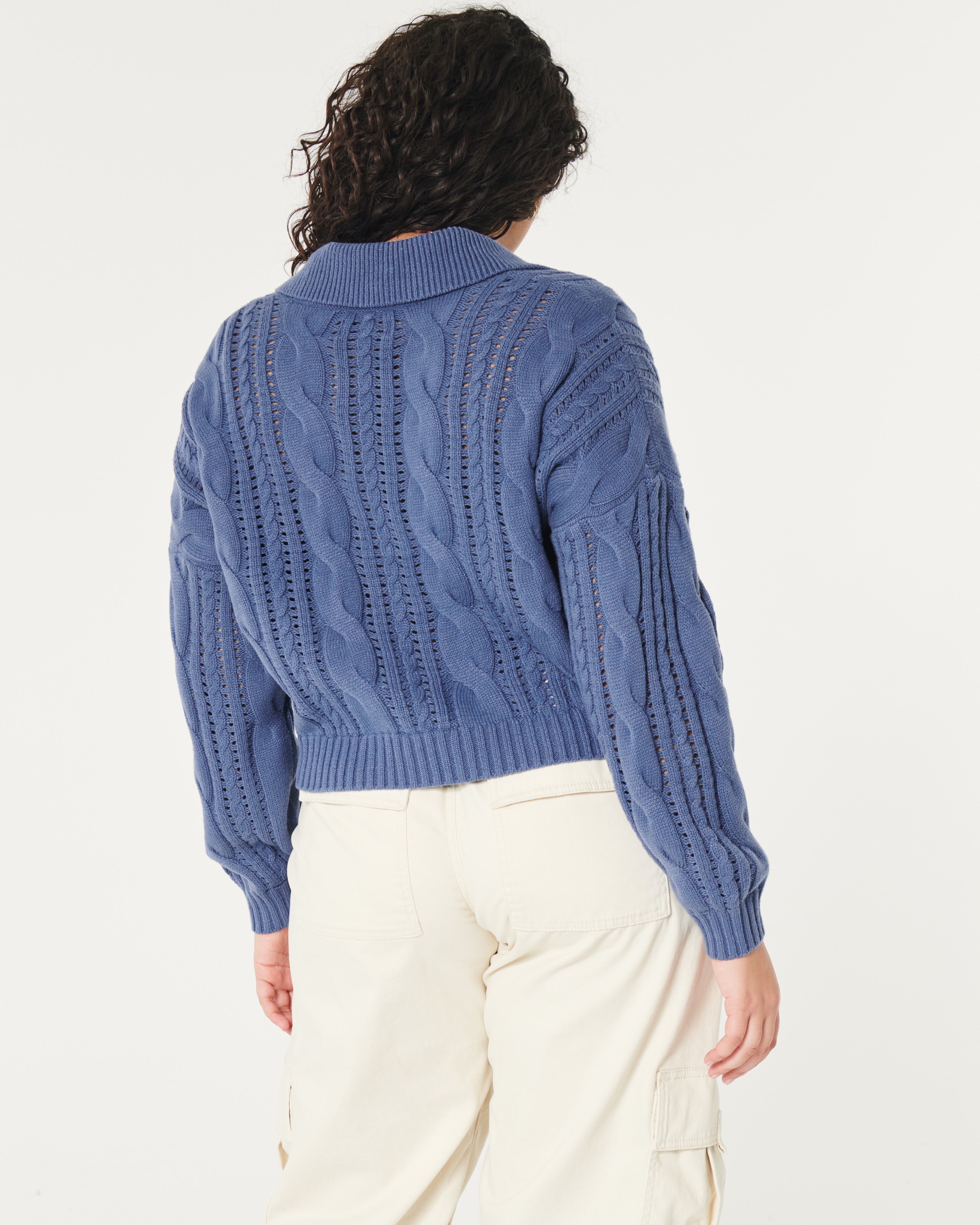 Easy Long-Sleeve Polo Sweater