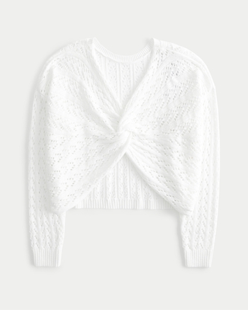 Hollister Women Striped Pullover Sweater Knitted Long Sleeves White Bl –  Goodfair