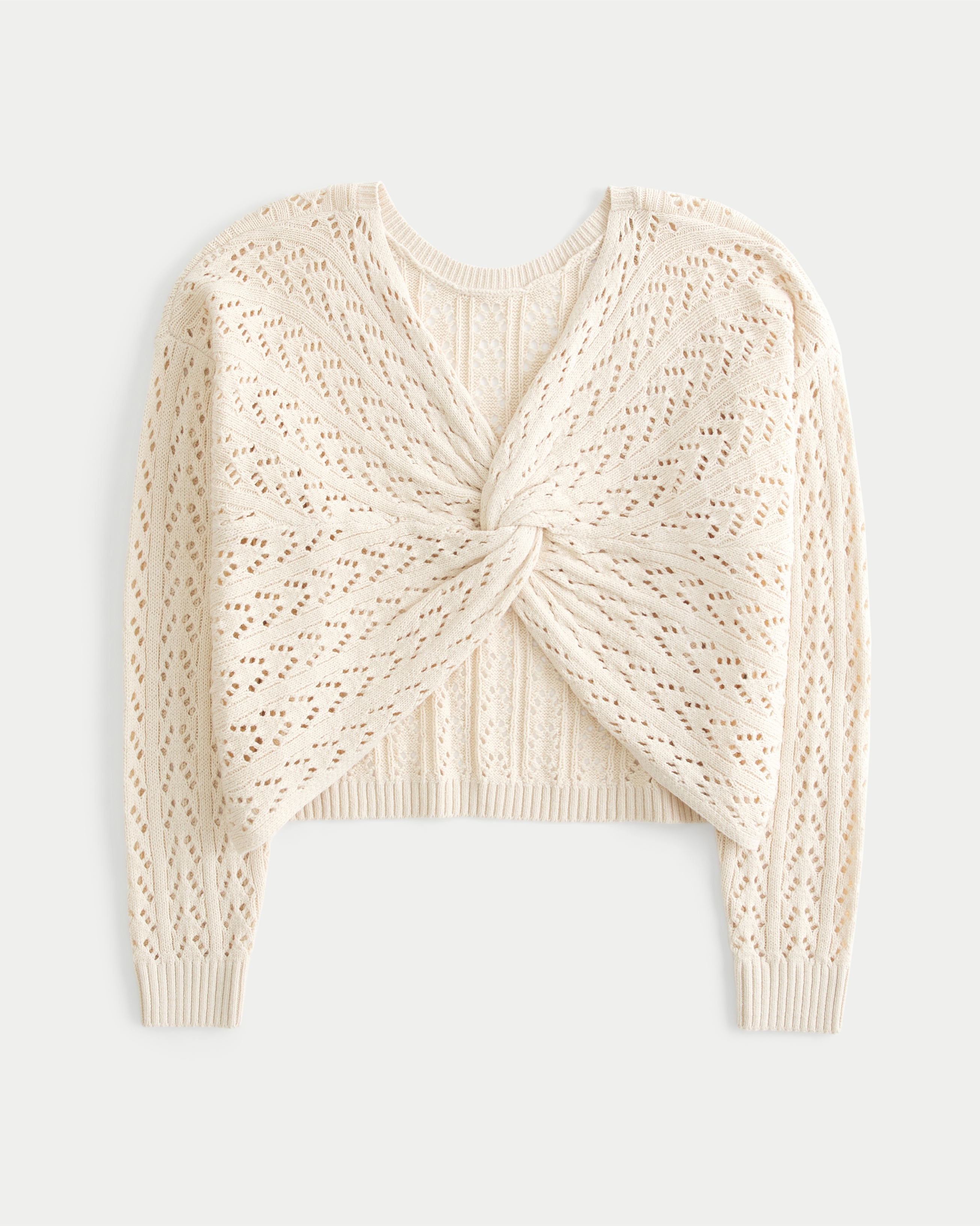 Hollister Easy Long Sleeve Crochet Twist Sweater CoolSprings