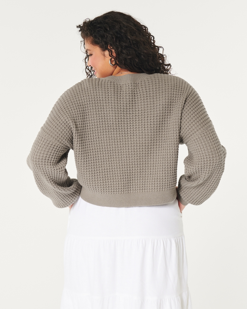 Women's Easy Textured Crew Sweater, Women's Clearance