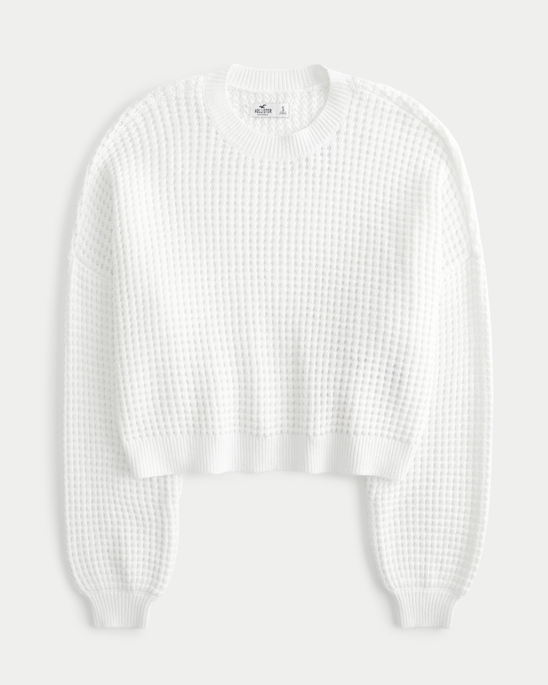 Women s Easy Waffle Crew Sweater Women s Clearance HollisterCo