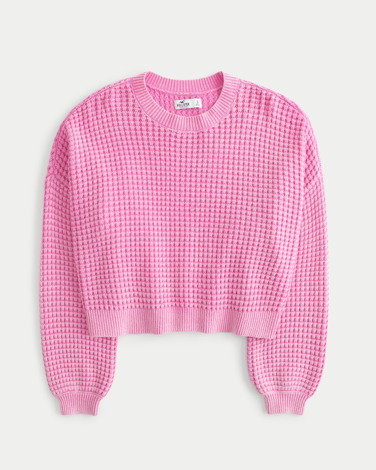 Hollister knitted crop top in pink