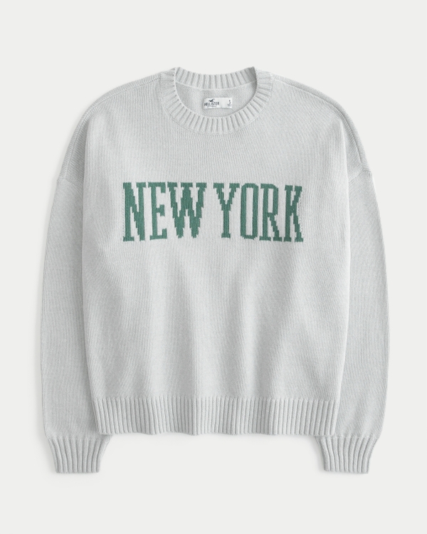 Women's Oversized New York Graphic Crew Sweater | Women's Tops | HollisterCo.com