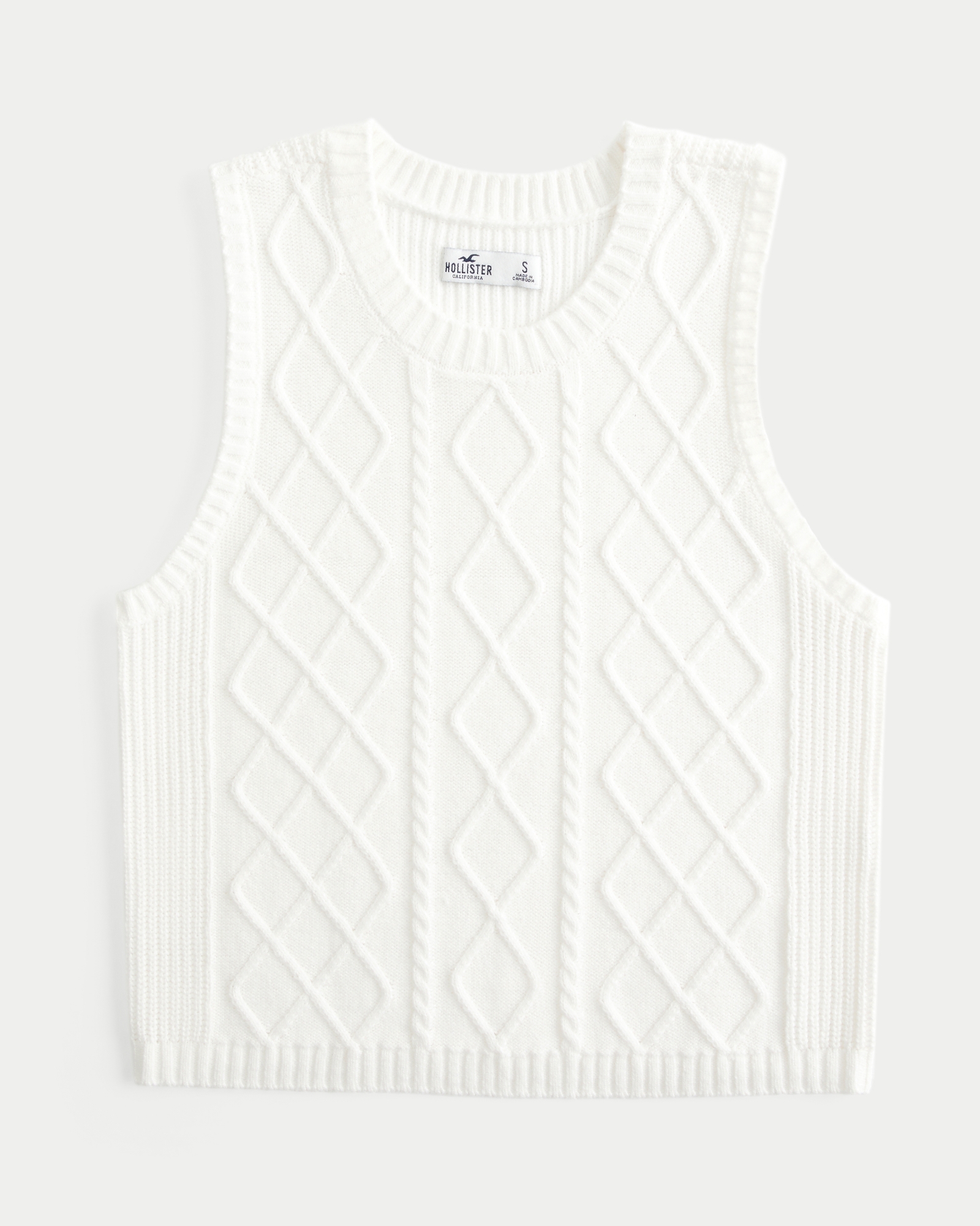 Sleeveless Zara Cloud Sweater Vest Women's Cable-Knit Crew Sweater