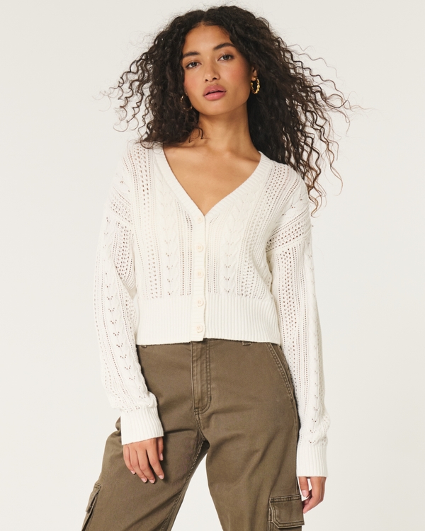 Easy Stitchy Cardigan, White