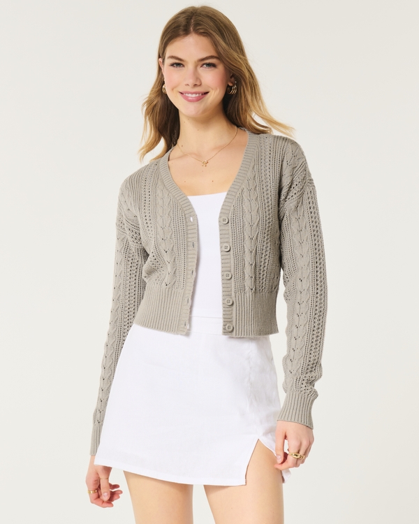 Easy Stitchy Cardigan, Taupe