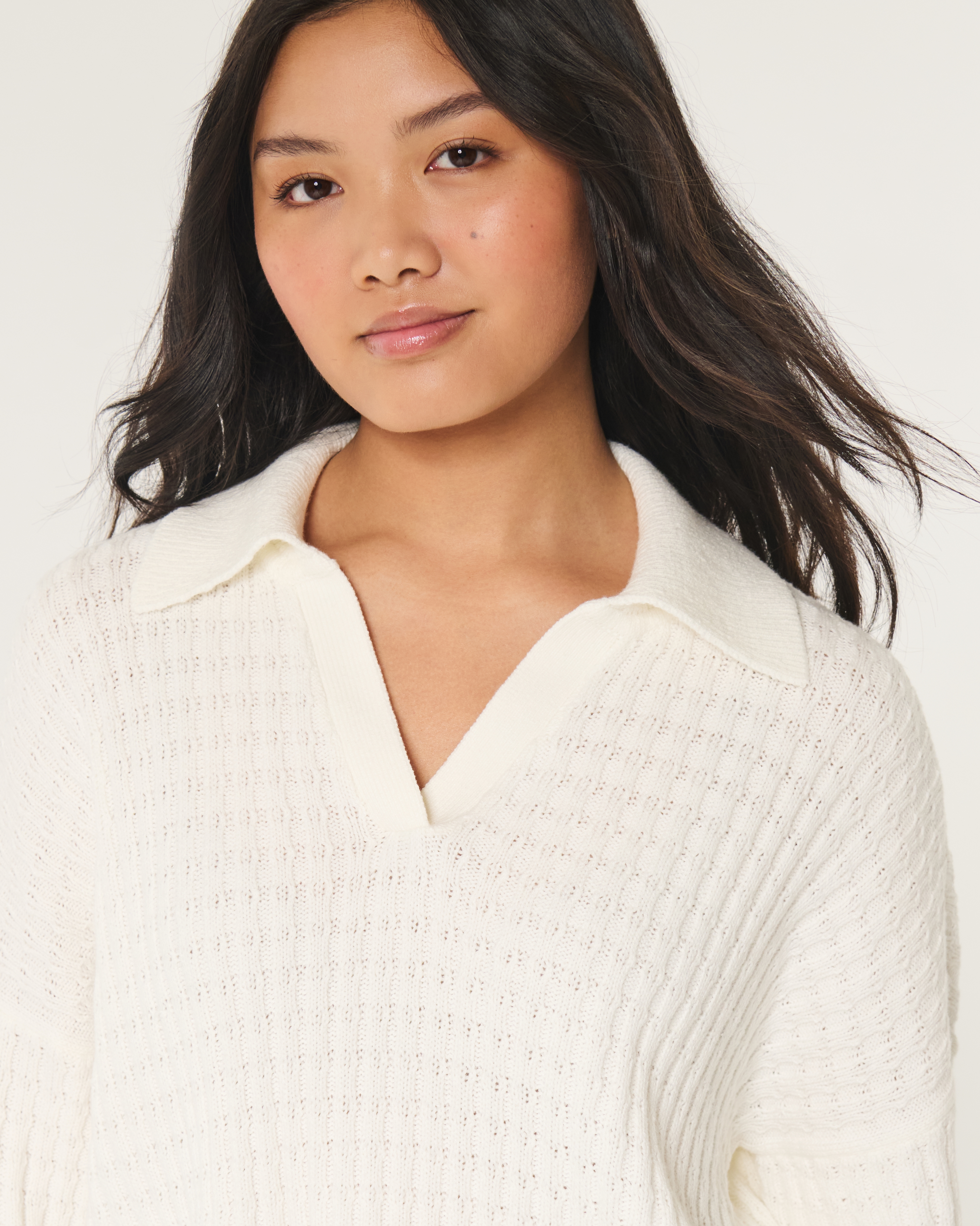 Easy Stitchy Polo Sweater