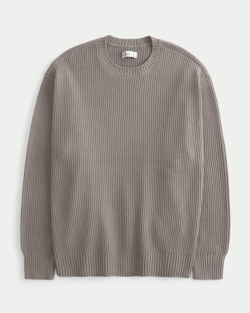 Women s Oversized Crew Sweater Women s Tops HollisterCo