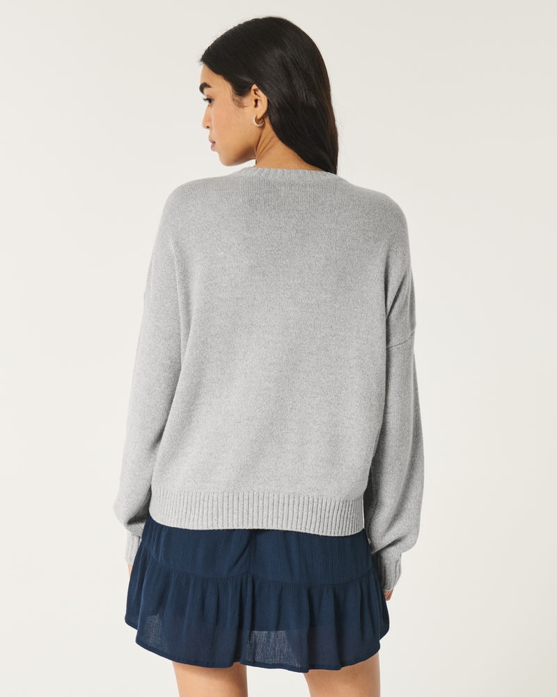 Easy Bow Graphic Crew Sweater