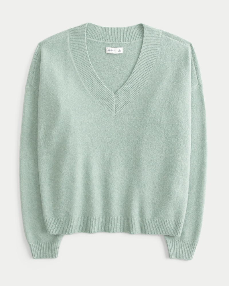 Women s Hollister Comfy Cloud Oversized V Neck Sweater Women s Clearance HollisterCo