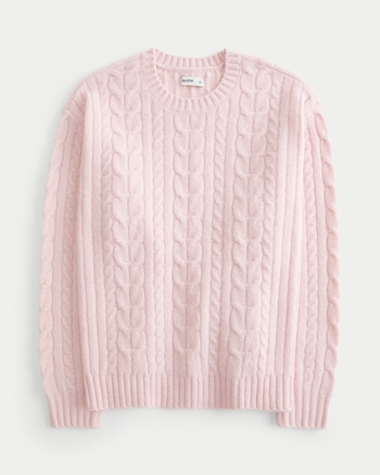 Women's Hollister Comfy Cloud Cable-Knit Crew Sweater | Women's New Arrivals | HollisterCo.com