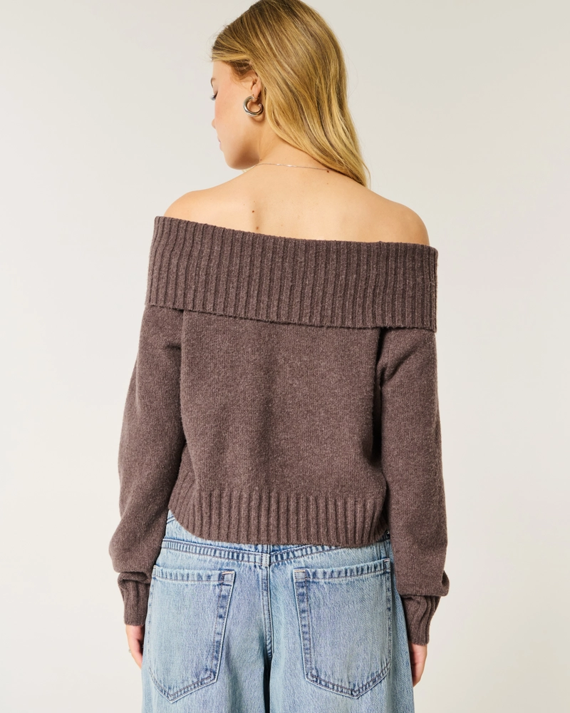 Easy Foldover Off-the-Shoulder Sweater