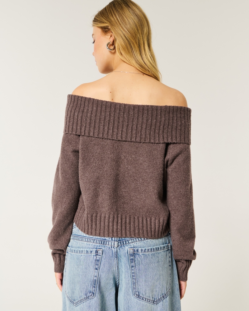 Easy Foldover Off-the-Shoulder Sweater