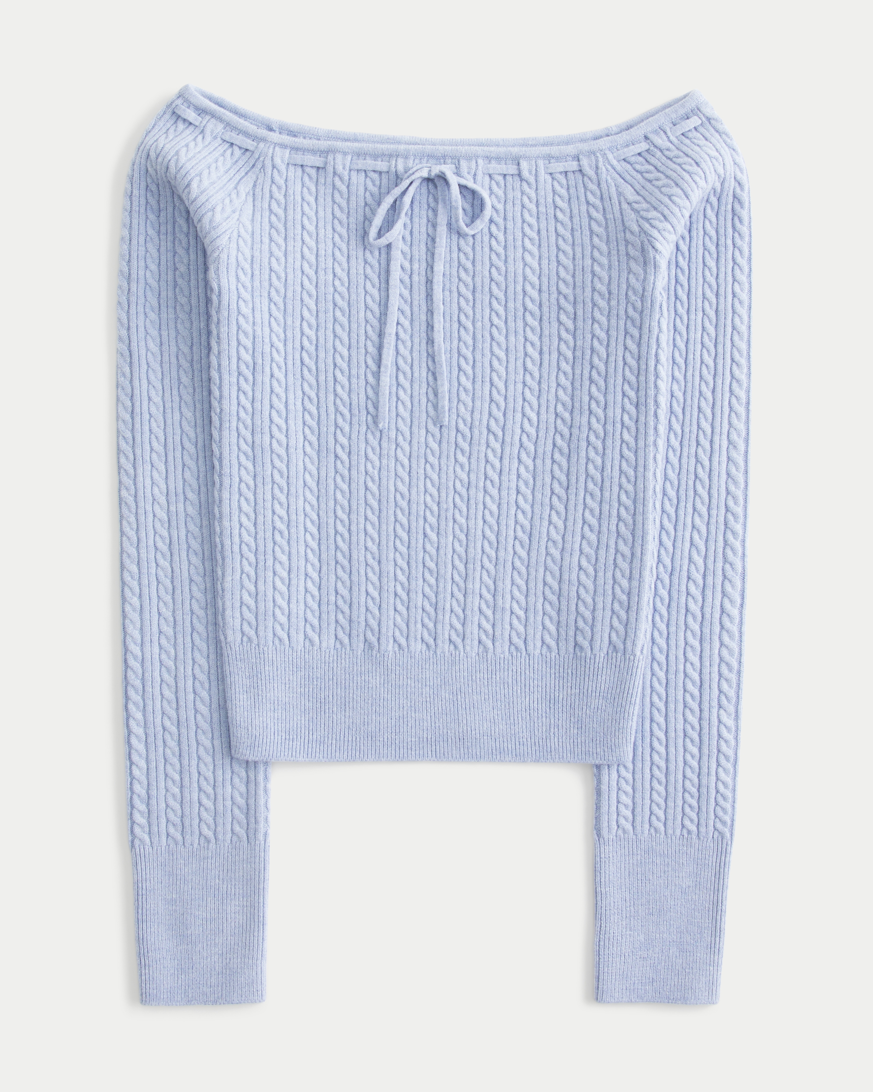 Off-the-Shoulder Cable-Knit Sweater