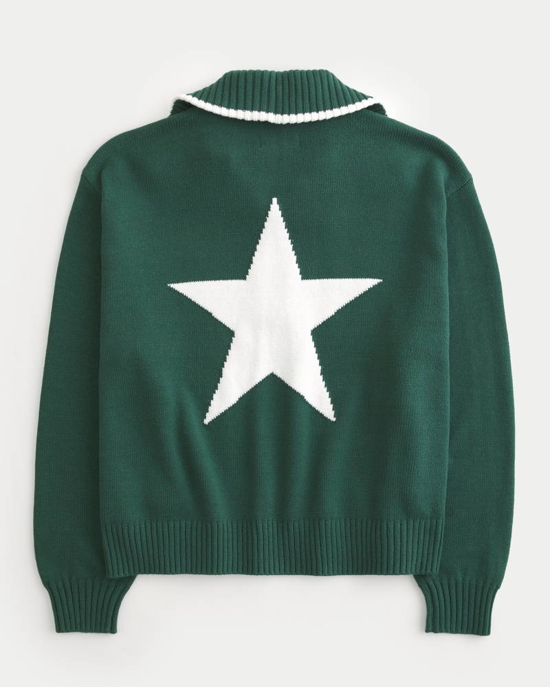 Oversized NYC Graphic Half-Zip Sweater