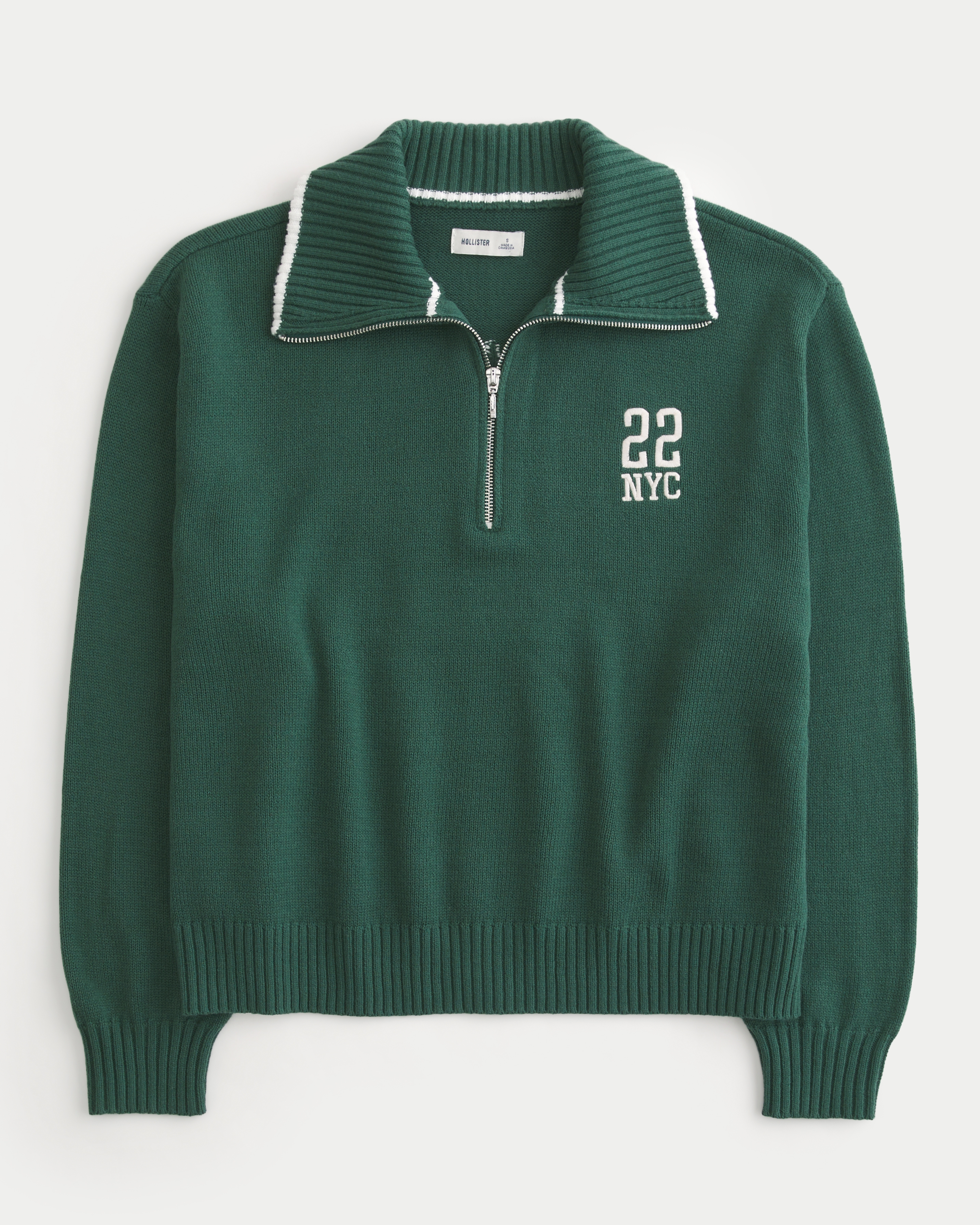 Hollister Oversized NYC Graphic Half-Zip Sweater | Liberty