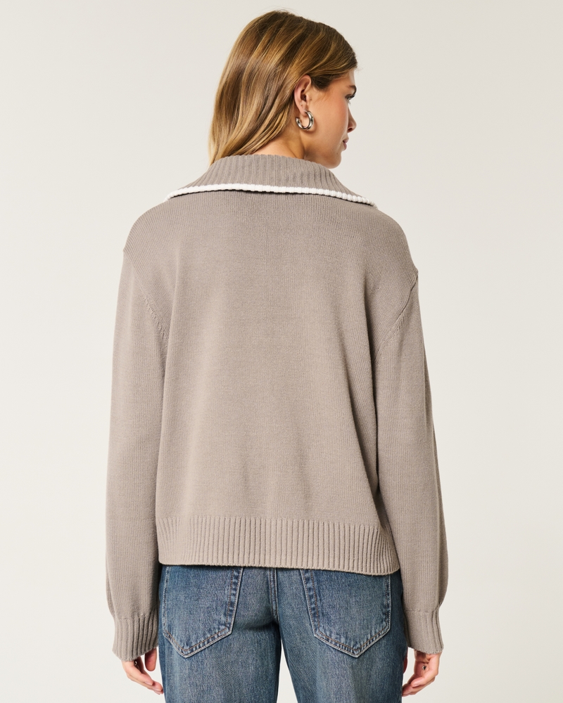 Oversized New York Graphic Half-Zip Sweater