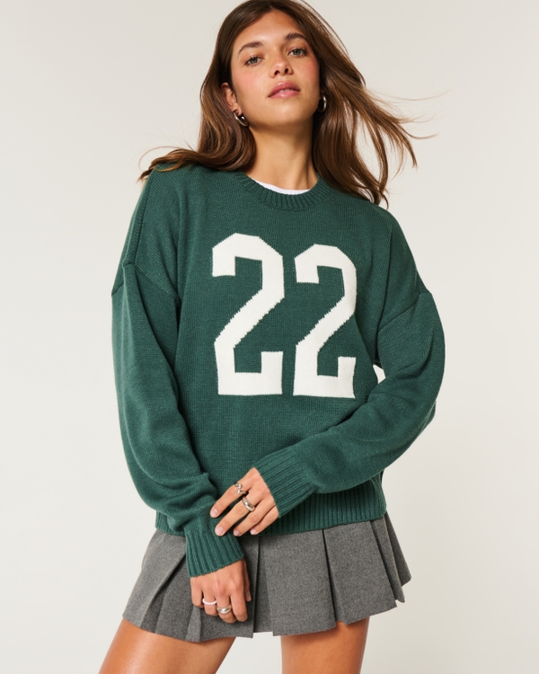 Easy 22 Graphic Crew Sweater, Evergreen