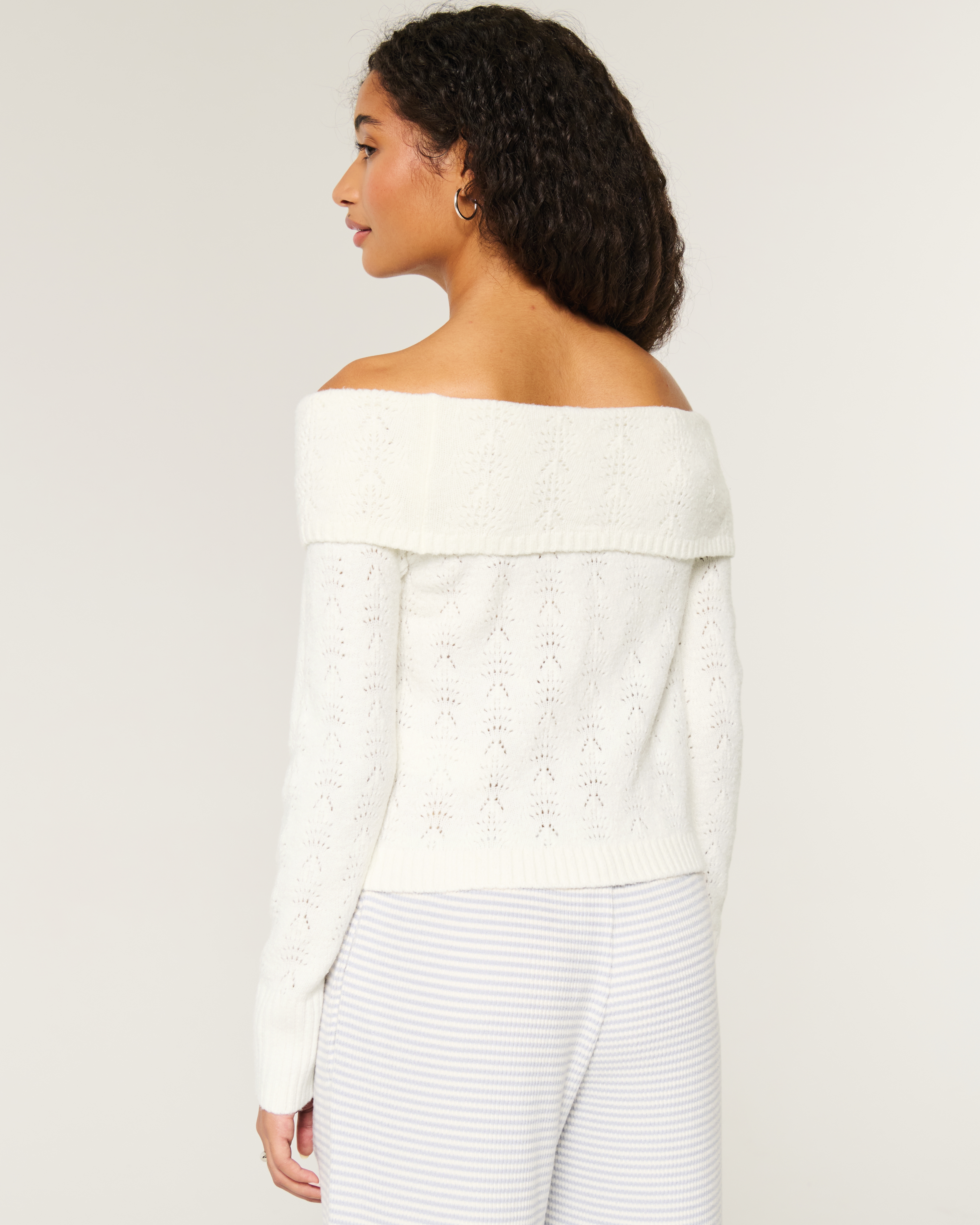 Hollister Comfy Cloud Stitchy Off-the-Shoulder Sweater