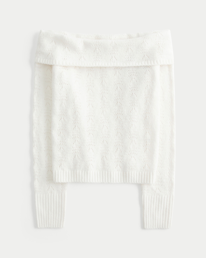 Hollister Comfy Cloud Stitchy Off-the-Shoulder Sweater