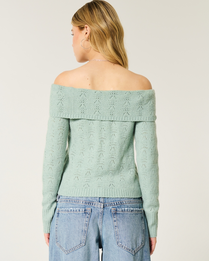 Hollister Comfy Cloud Stitchy Off-the-Shoulder Sweater
