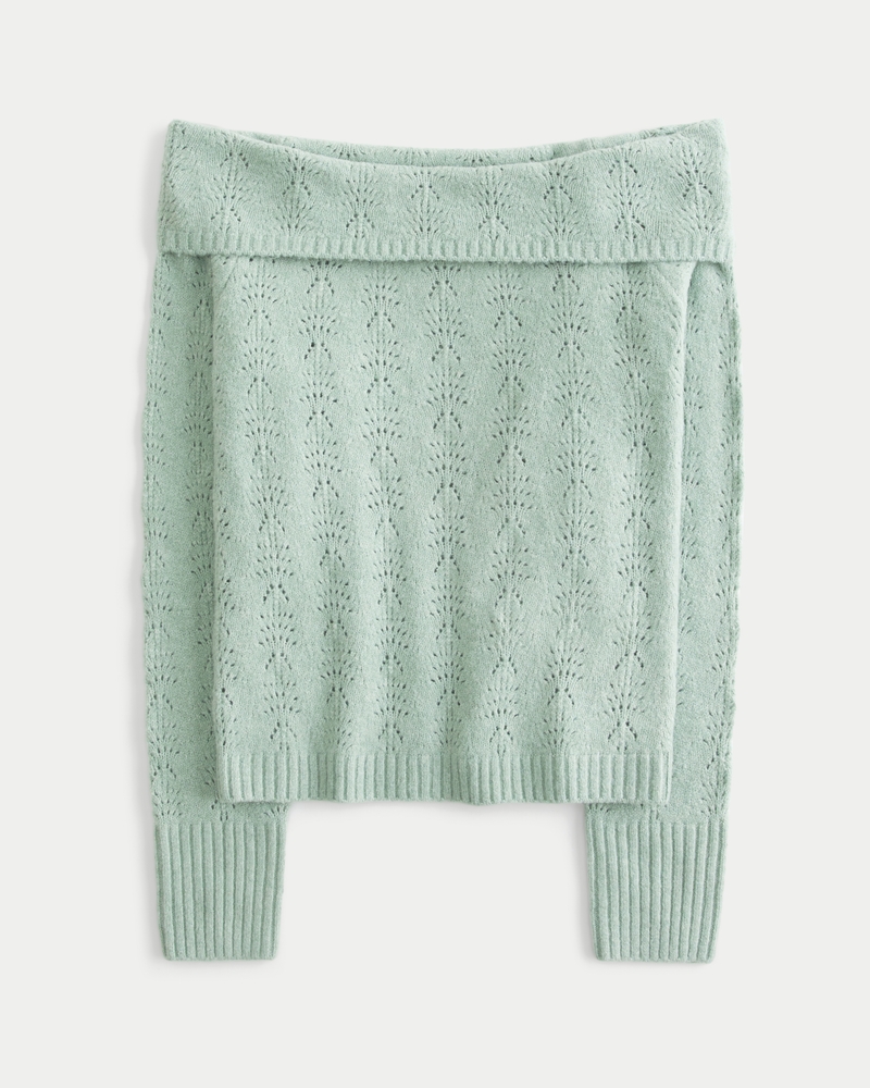 Hollister Comfy Cloud Stitchy Off-the-Shoulder Sweater