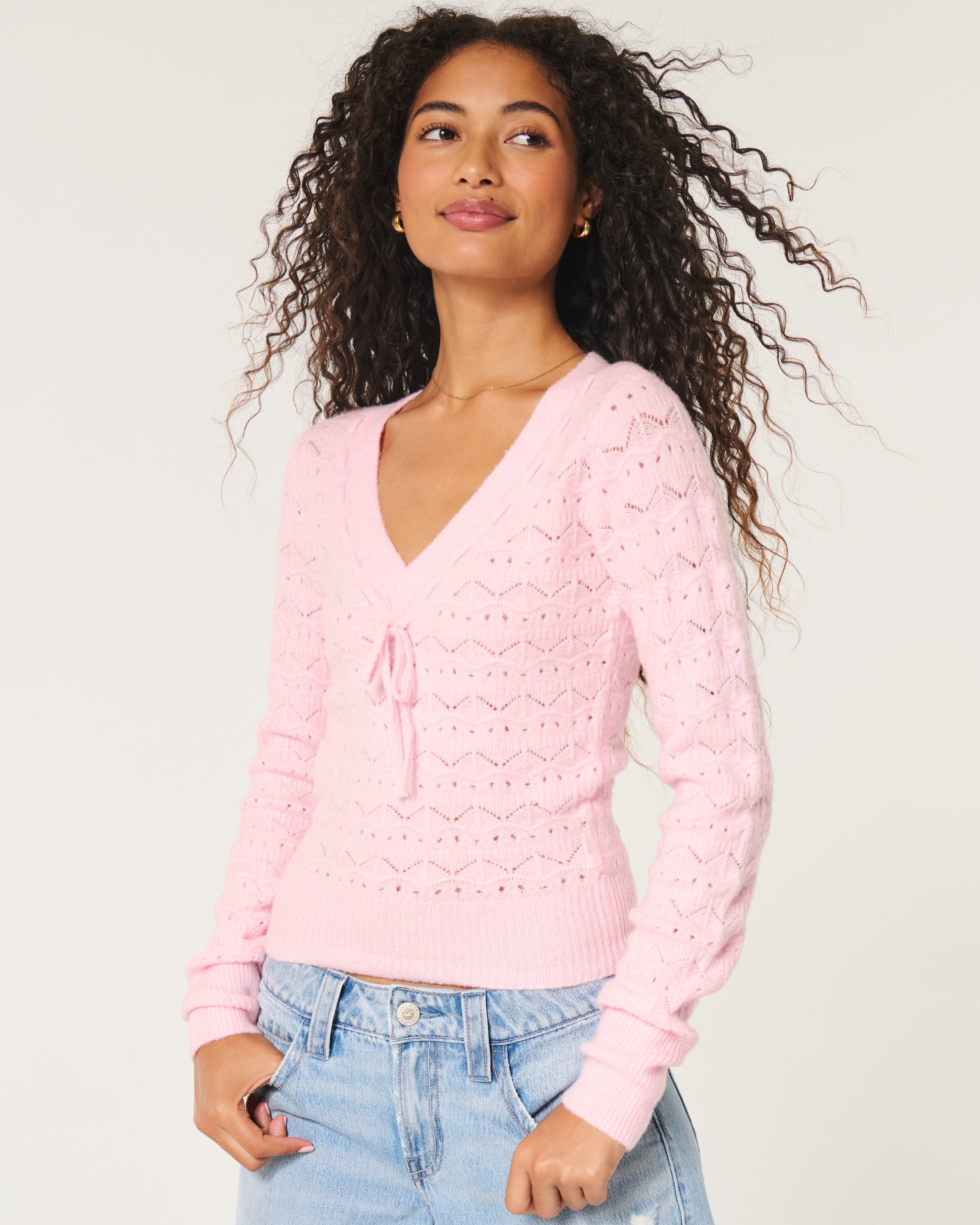 Hollister v neck sweater women's best sale