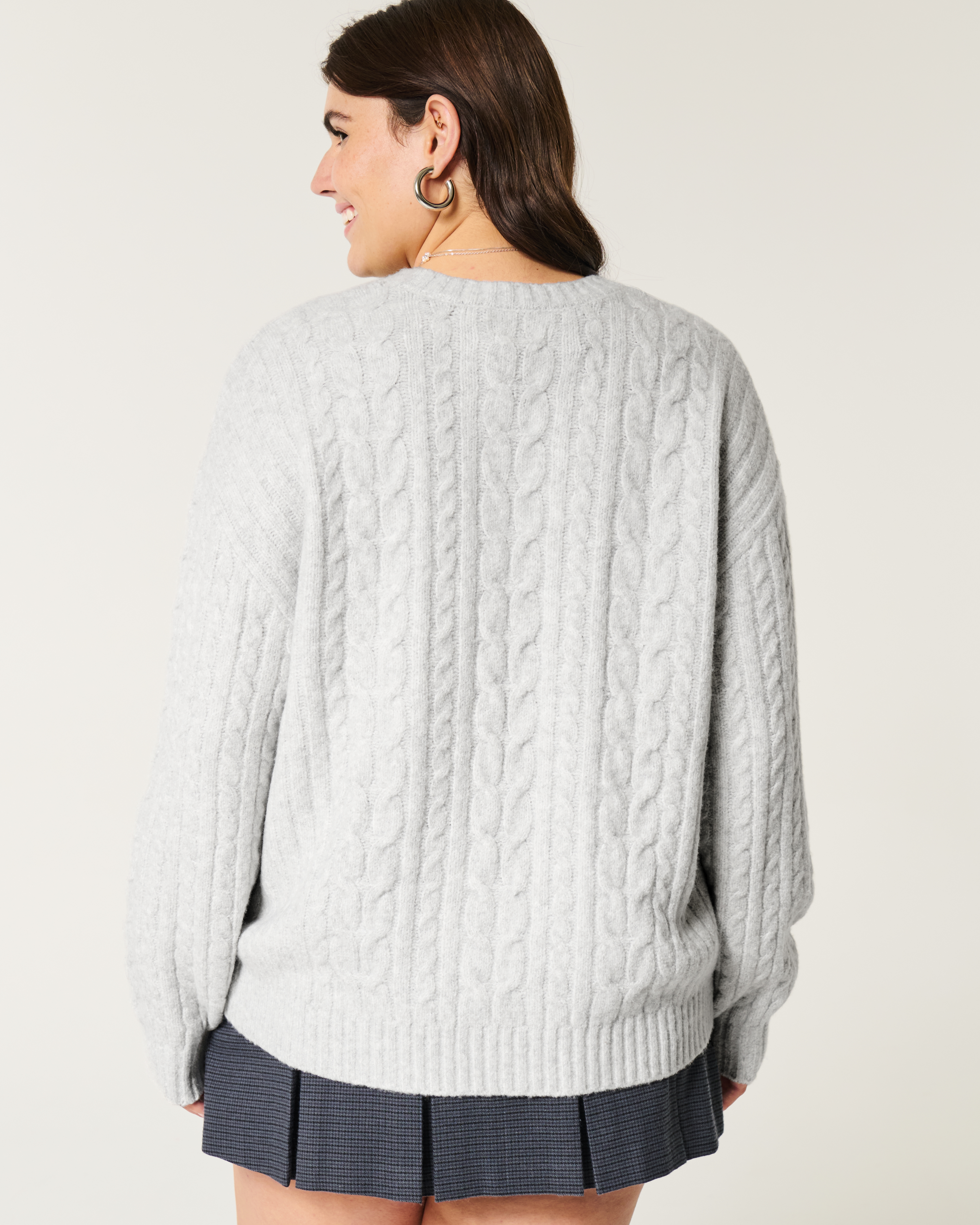 Hollister Comfy Cloud Cable-Knit Crew Sweater