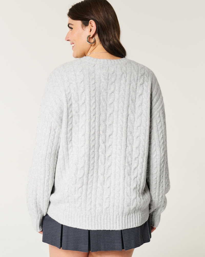 Hollister Comfy Cloud Cable-Knit Crew Sweater