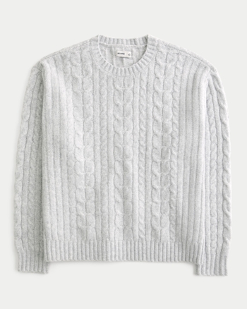 Hollister Hollister Comfy Cloud Cable-Knit Crew Sweater