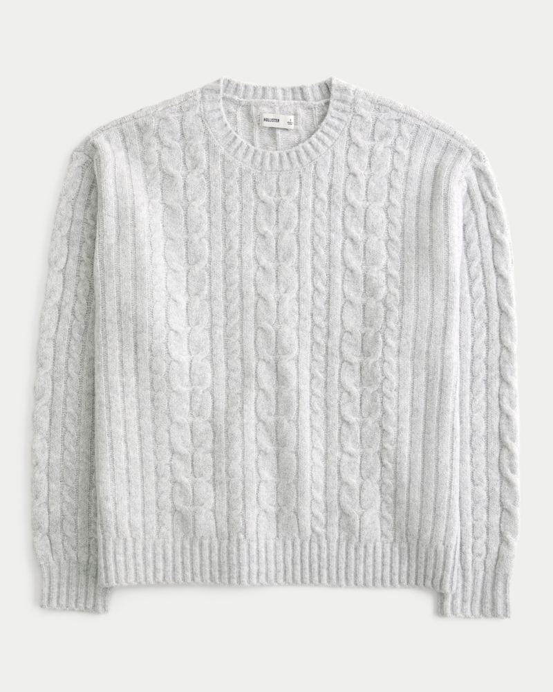 Women's Hollister Comfy Cloud Cable-Knit Crew Sweater