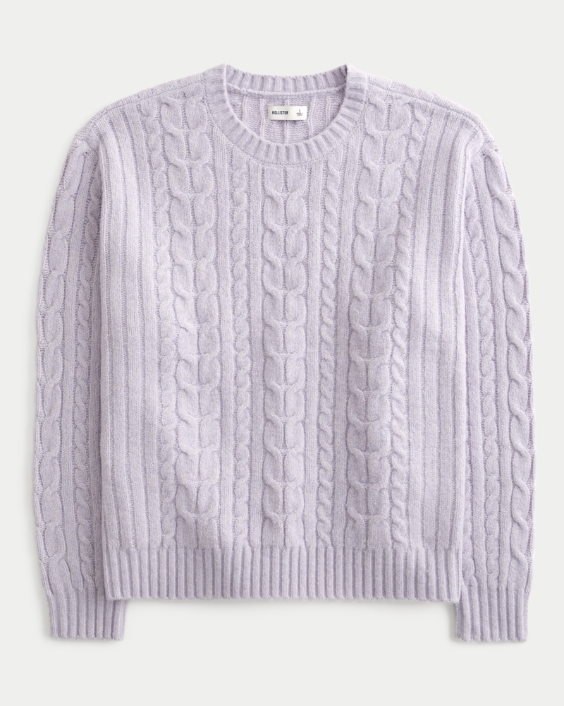 Hollister cable crewneck sweater sale