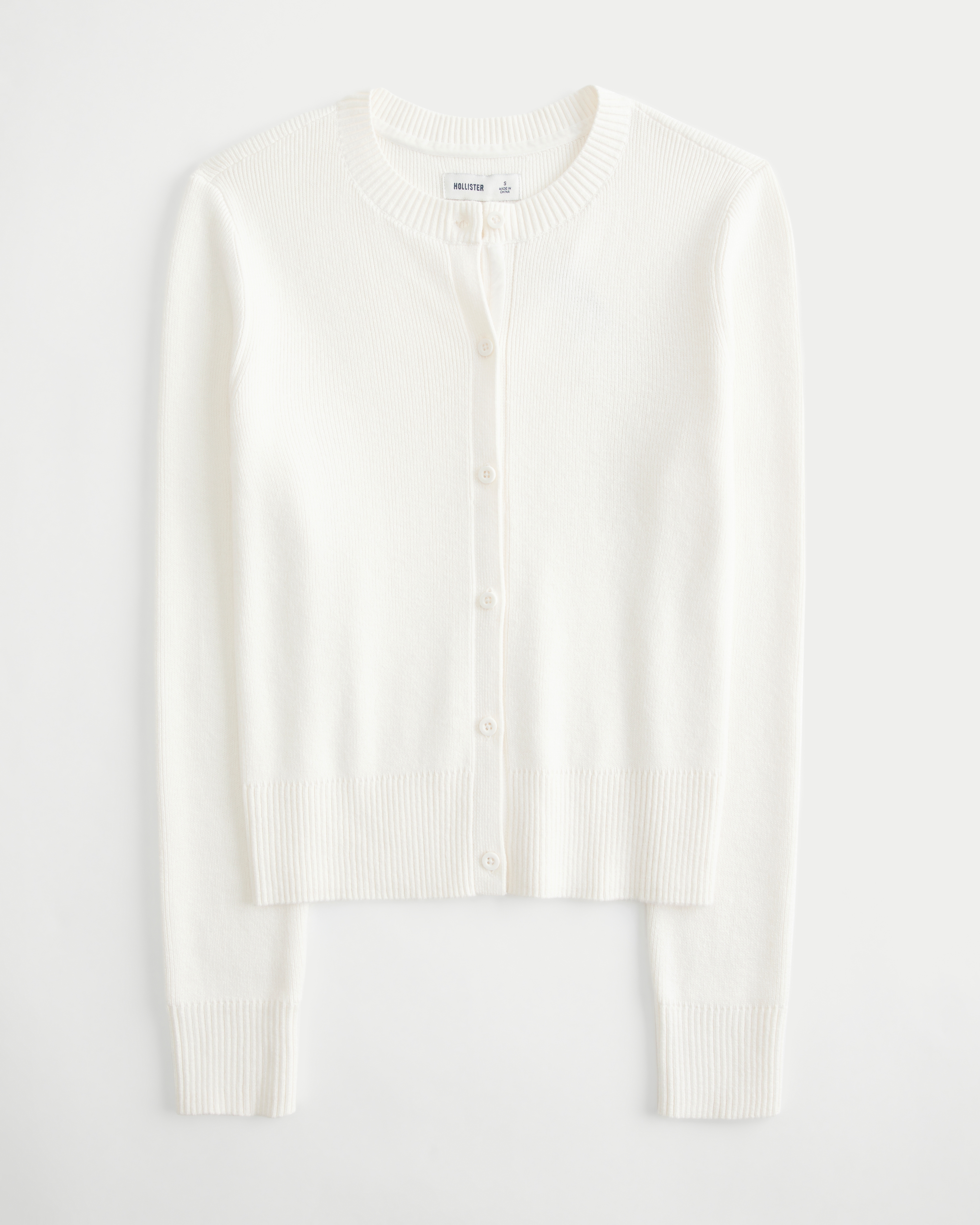 Women s Crew Cardigan in Cloud White Size XS from Hollister