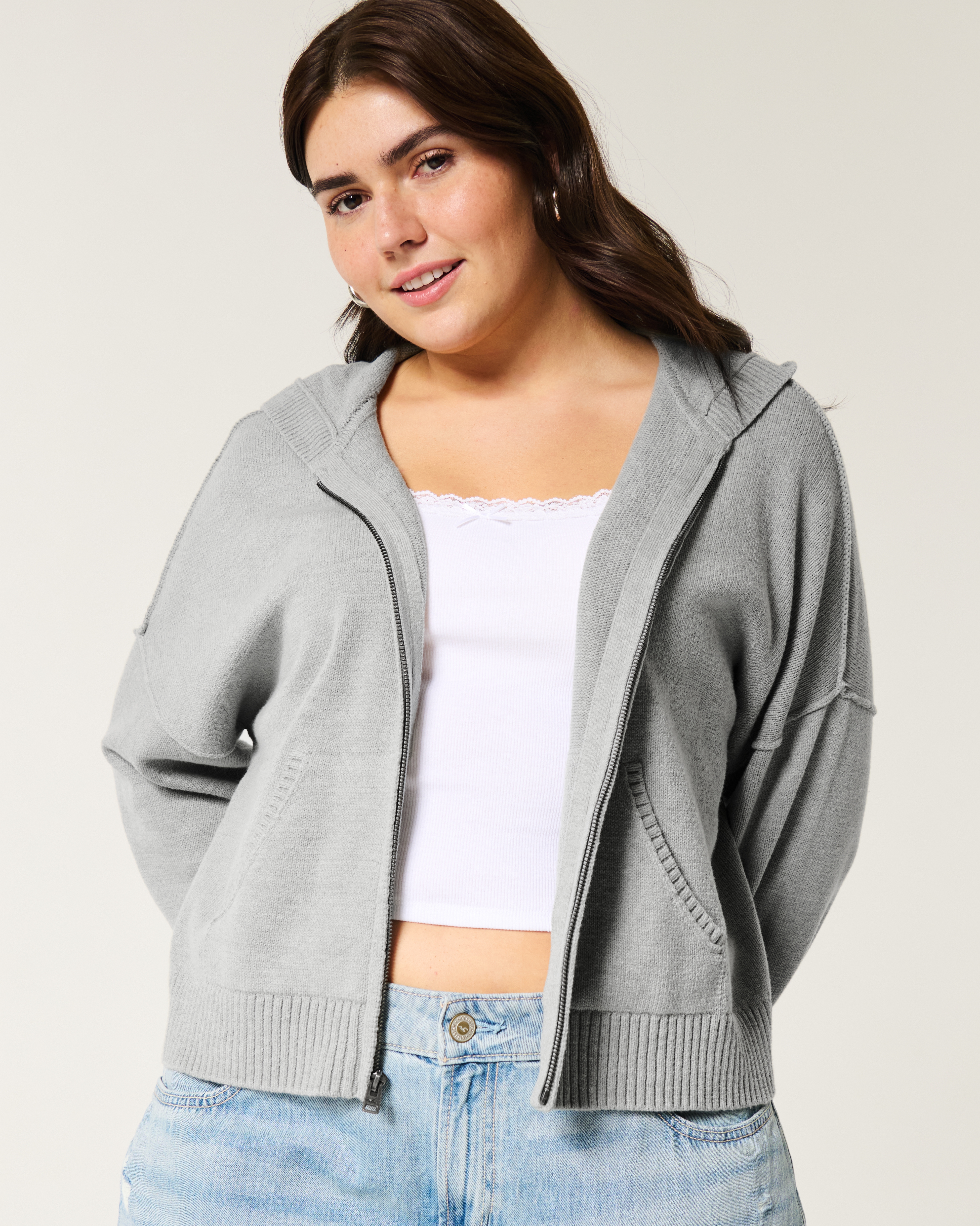 SA★Hollister5691130/×3箱 Women's Boxy Zip-Up Sweater Hoodie | Women's Clearance